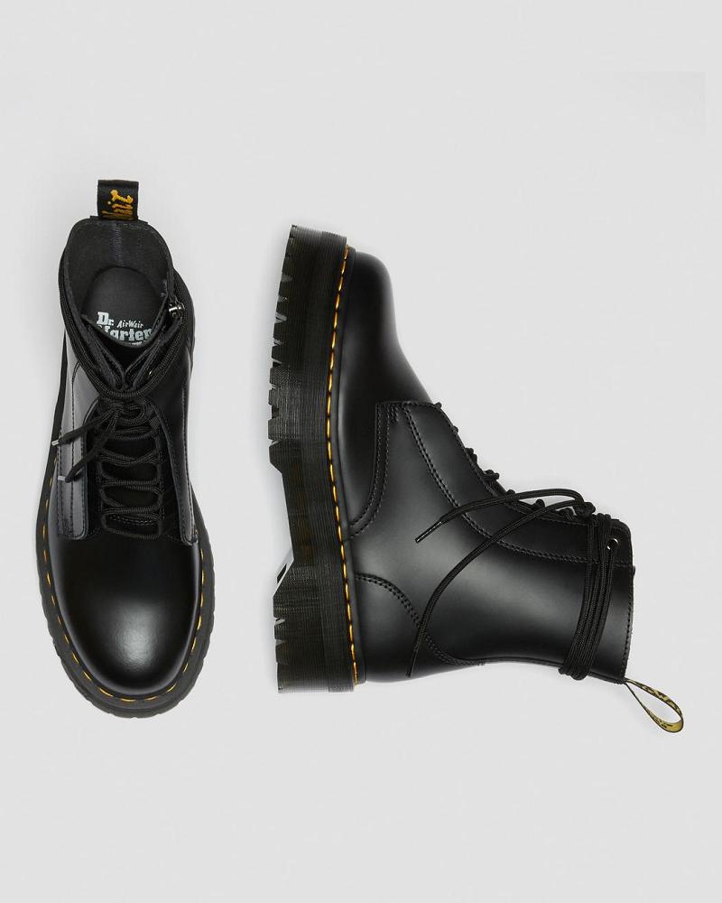 Botas Plataforma Dr Martens Jarrick Smooth Cuero Mujer Negros | MX 532QMA